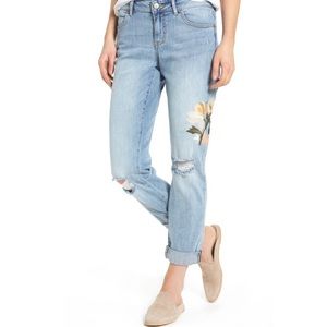 Nordstrom Caslon Embroidered Boyfriend Jeans